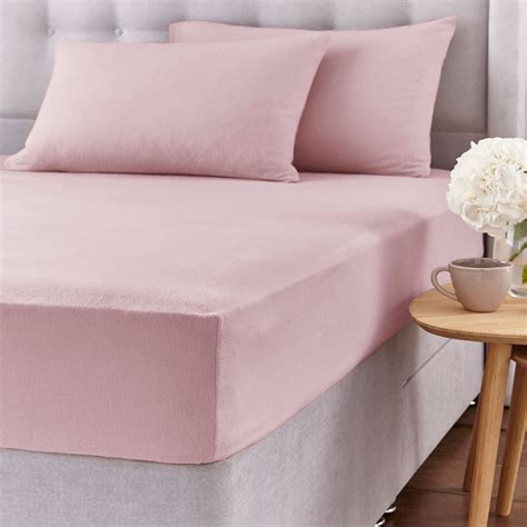 Silentnight Brushed Cotton Fitted Sheet And Pillowcase Set Blush Silentnight