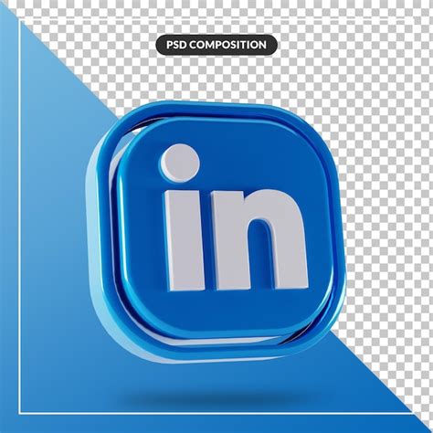 Premium Psd Glossy Linkedin Logo Isolated 3d Design