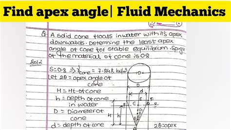 Apex Angle Of Cone Fluid Mechanics Numerical Most Important