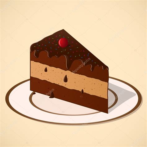 Morceau de gâteau au chocolat image vectorielle par Kyper