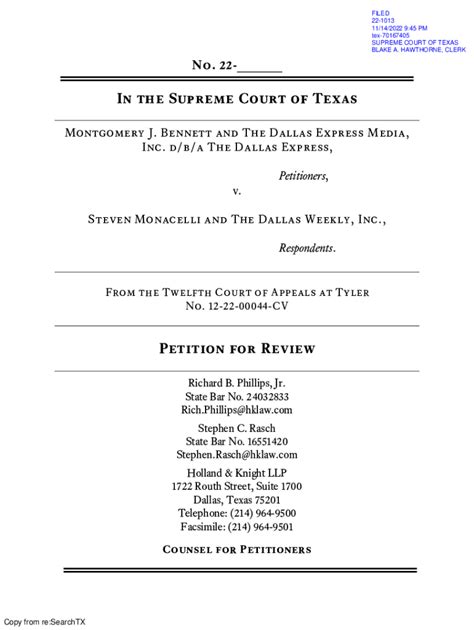 Fillable Online Fillable Online Supreme Courts State Tx 11 August 15