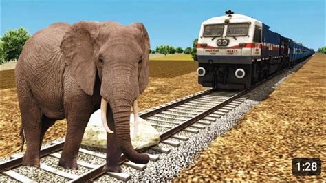 Elephant Comes On Train Track Elephant Vs Train Train Simulator