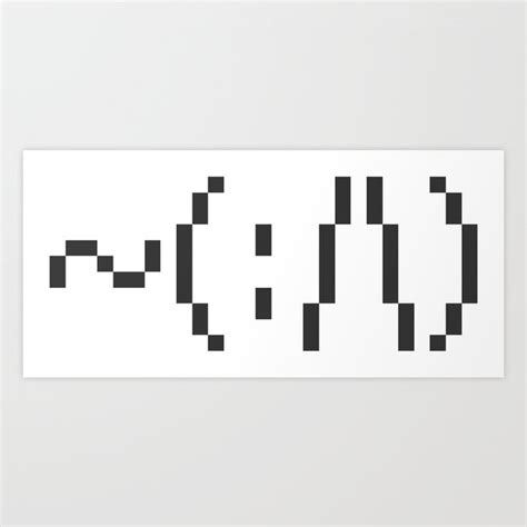 ASCII ART FACES - PACMAN WITH HAIR ON HEAD Art Print by Bones and ...