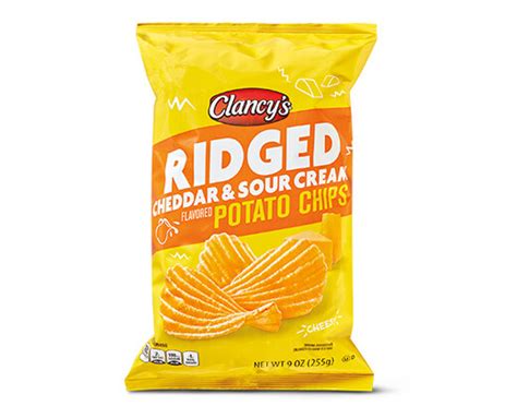 Clancy's Cheddar & Sour Cream Ridged Potato Chips | ALDI US