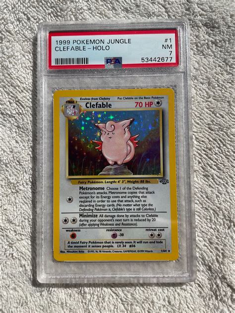 1999 Pokémon Jungle Clefable Holo 1 Psa Nm 7 Stage 1 164 Ebay