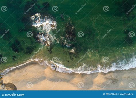 Aerial View of a Beach at Sunset Stock Image - Image of nature, green ...