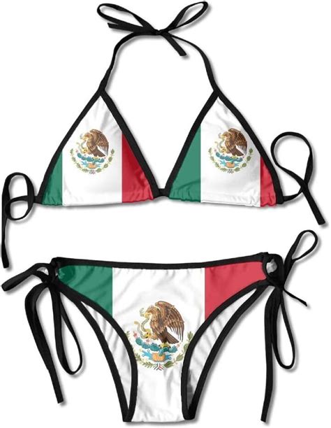 Flag Of Mexico Sexy Boxing Bikini Women Halterneck Top And Set