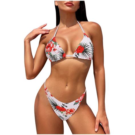 QUYUON Womens Bikini Set 2 Piece String Cheeky Swinsuit Plus Size