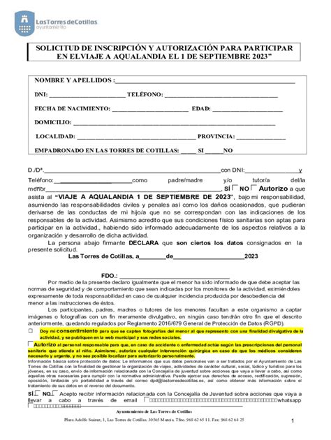 Completable En línea solicitud de inscripcin y autorizacin para