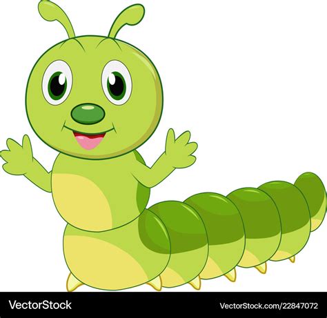 Cute Caterpillar Cartoon Royalty Free Vector Image