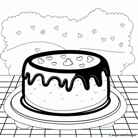 Coloriage d un gâteau au chocolat à Télécharger ou à Imprimer gratuitement