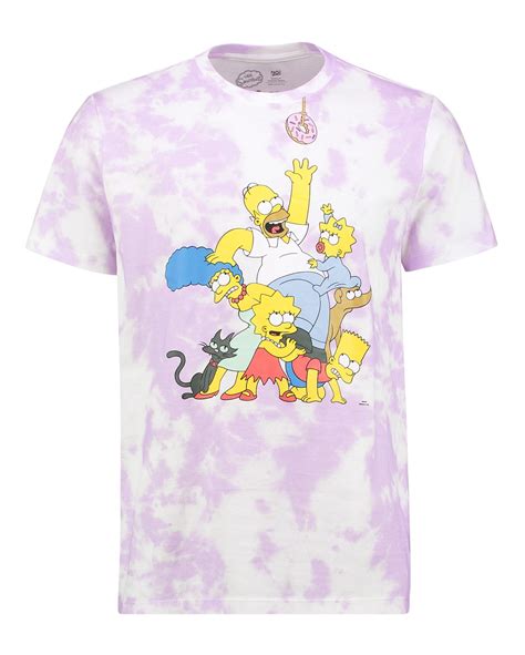 Camiseta Manga Curta Malha Tie Dye The Simpsons Branco FANLAB Oficial