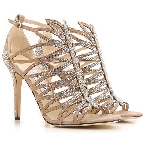 Jimmy Choo Leather Sandals For Women On Sale In Outlet In Nude Natural