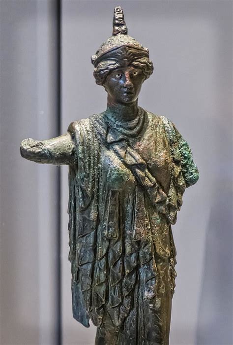 Bronze Statuette Of Athena Promachos Resembling Korai Of The 6th Century Bce Roman 1st Century