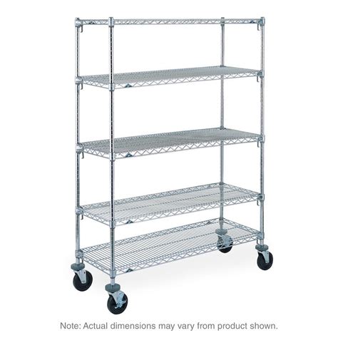 Metro Super Erecta Adjustable 5 Tier Mobile Wire Shelving Unit With