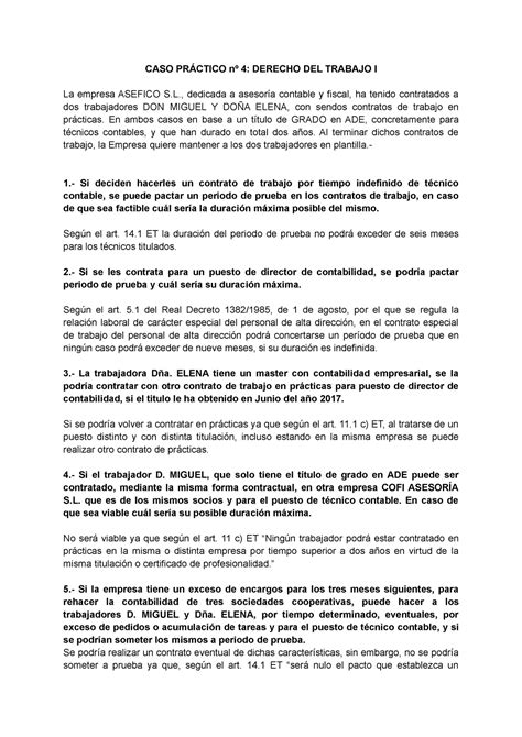 Caso práctico nº4 Carlos Granados CASO PRÁCTICO nº 4 DERECHO DEL