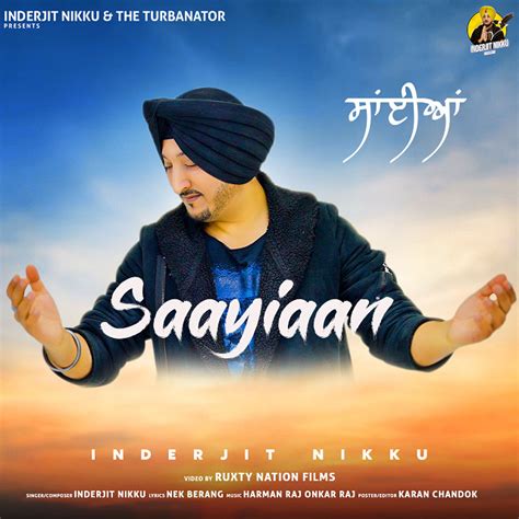 Saaiyaan Single By Inderjit Nikku Spotify