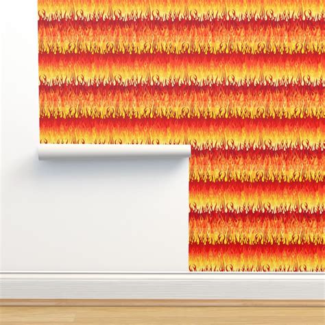 Red Hot Rod Flames Wallpaper | Spoonflower