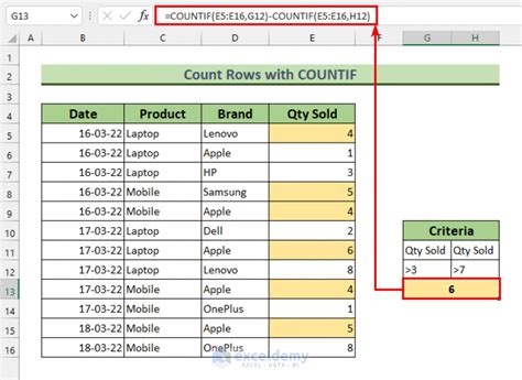 How To Count Rows With Multiple Criteria In Excel 6 Methods