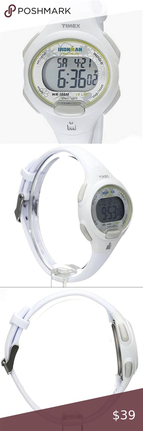 Timex Ironman Triathlon Womens White Mid Size Digital Watch Timex Ironman Triathlon Triathlon