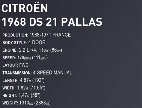 Automobil Citroën DS 21 Pallas 1968 COBI 24348 Youngtimer