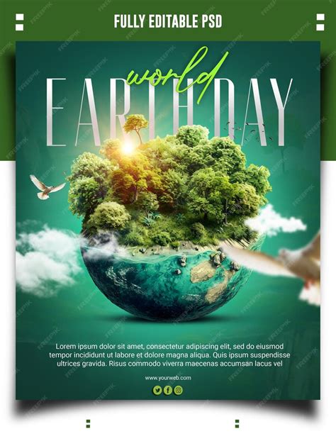 Premium Psd Psd Earth Day Template Design For Social Media Post And