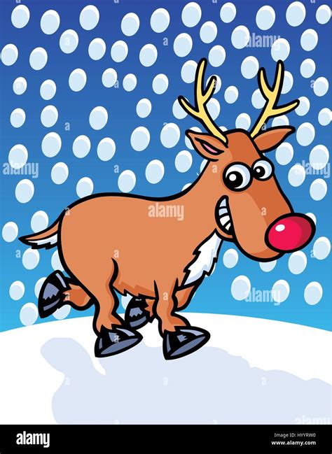 Cartoon illustration rudolph red nose hi-res stock photography and ...