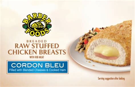 Barber Foods Breaded Raw Stuffed Chicken Cordon Bleu 6 Ct 5 Oz