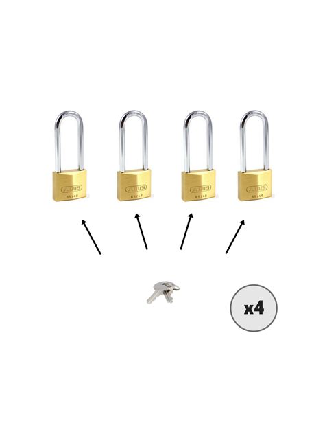 Lot de 4 cadenas ABUS 65 40HB40 à anse longue traitée anti corrosion