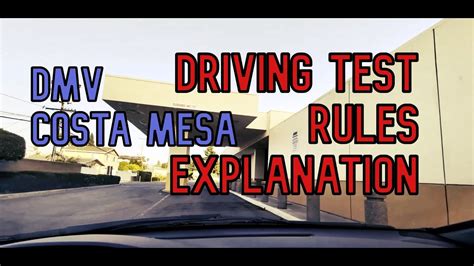 Costa Mesa Dmv Behind The Wheel Driving Test With Explaining Rules Youtube