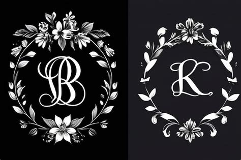 Premium Photo Floral Monogram Logo