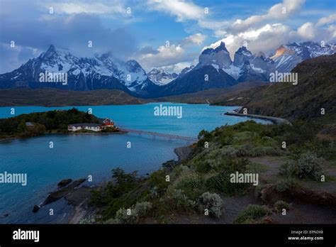 Pehoe lake. Torres del Paine National Park. Patagonia. Chile Stock ...