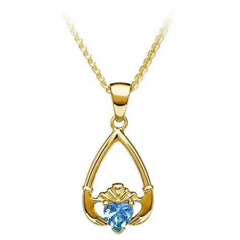 March Birthstone Claddagh Pendant CladdaghRings