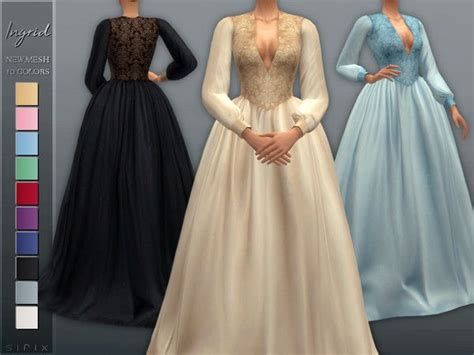 Sifix S Ingrid Dress Dress Sims Dresses Sims