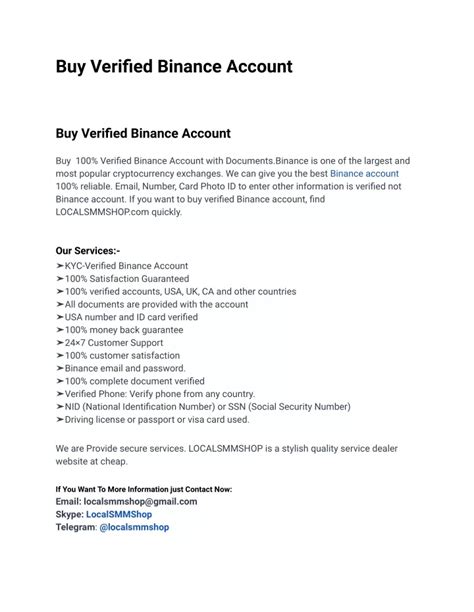 PPT How To Buy Verified Binance Account In 2024 PowerPoint