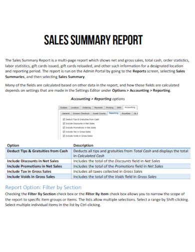 Sales Summary Report 10 Examples Format How To Write Pdf