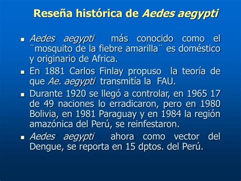 Ppt Biologia Y Ecologia De Aedes Aegypti Powerpoint Presentation Id