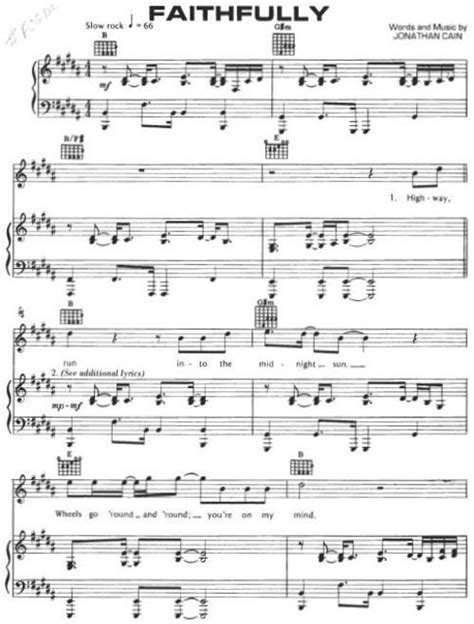 Sheet Music & Song Books - Journey - Faithfully (Piano Sheet Music ...