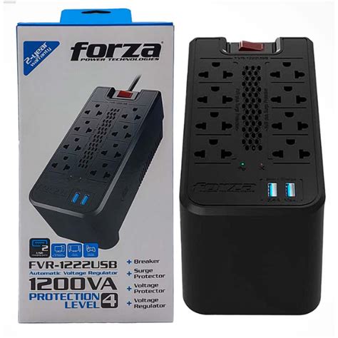 Ripley Estabilizador Forza Fvr Usb Va Negro