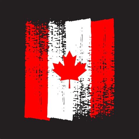 Premium Vector Canada Flag With Brush Paint National Flag Of Canada