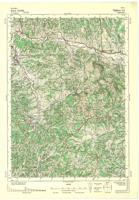 Topografske Karte Srbije Jna Valjevo