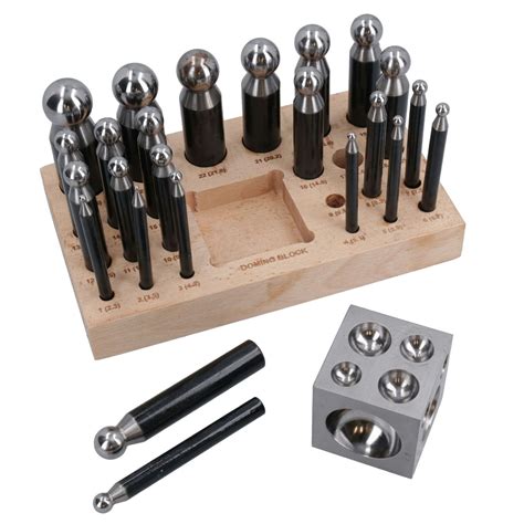 Steel Doming Block And Punch Set Craft Dapping Jewellery Shaping Kit