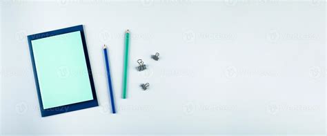 Banner For Website Notebooks With Stationary Objects On The Grey