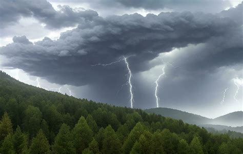 Thick black clouds flashed lightning in the sky 29509742 Stock Photo at ...