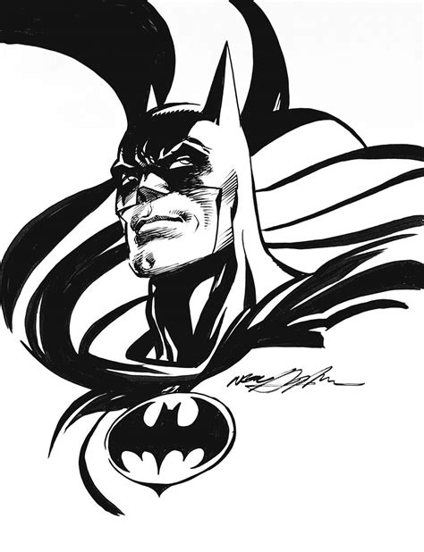 NEAL ADAMS INKED BATMAN HEAD DRAWING