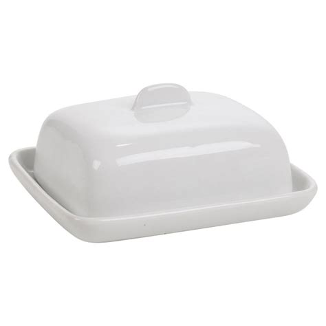 Mini White Ceramic Butter Dish With Lid Roov