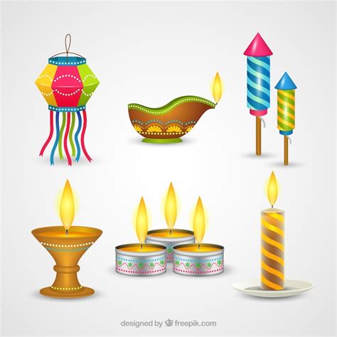 Download Vector - Creative diwali lamps collection - Vectorpicker