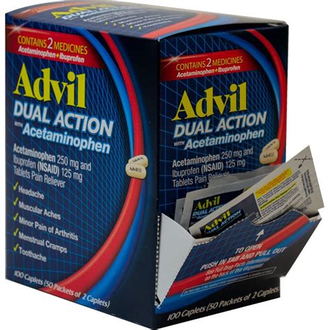 Advil Dual Action 2 Pack 50ct Dispenser Box