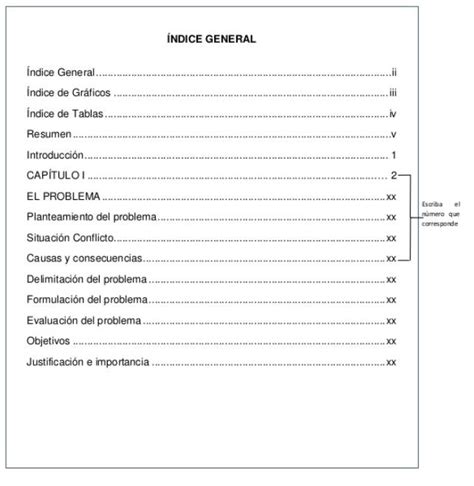 Partes De Un Trabajo Escrito El Ndice De Contenidos