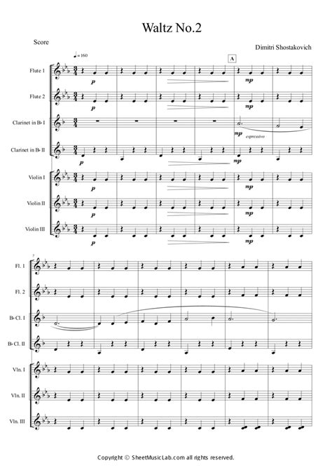 Waltz No2 Jazz Suite No2suite For Promenade Orchestra Sheet